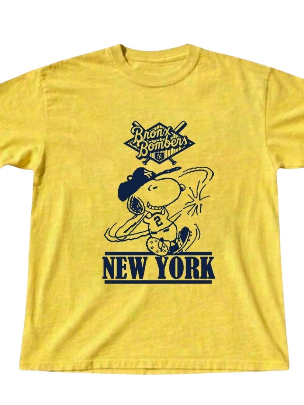 Gildan Yellow New York Bronx Bombers Snoopy Graphic Tee, Gift For Her, For Him